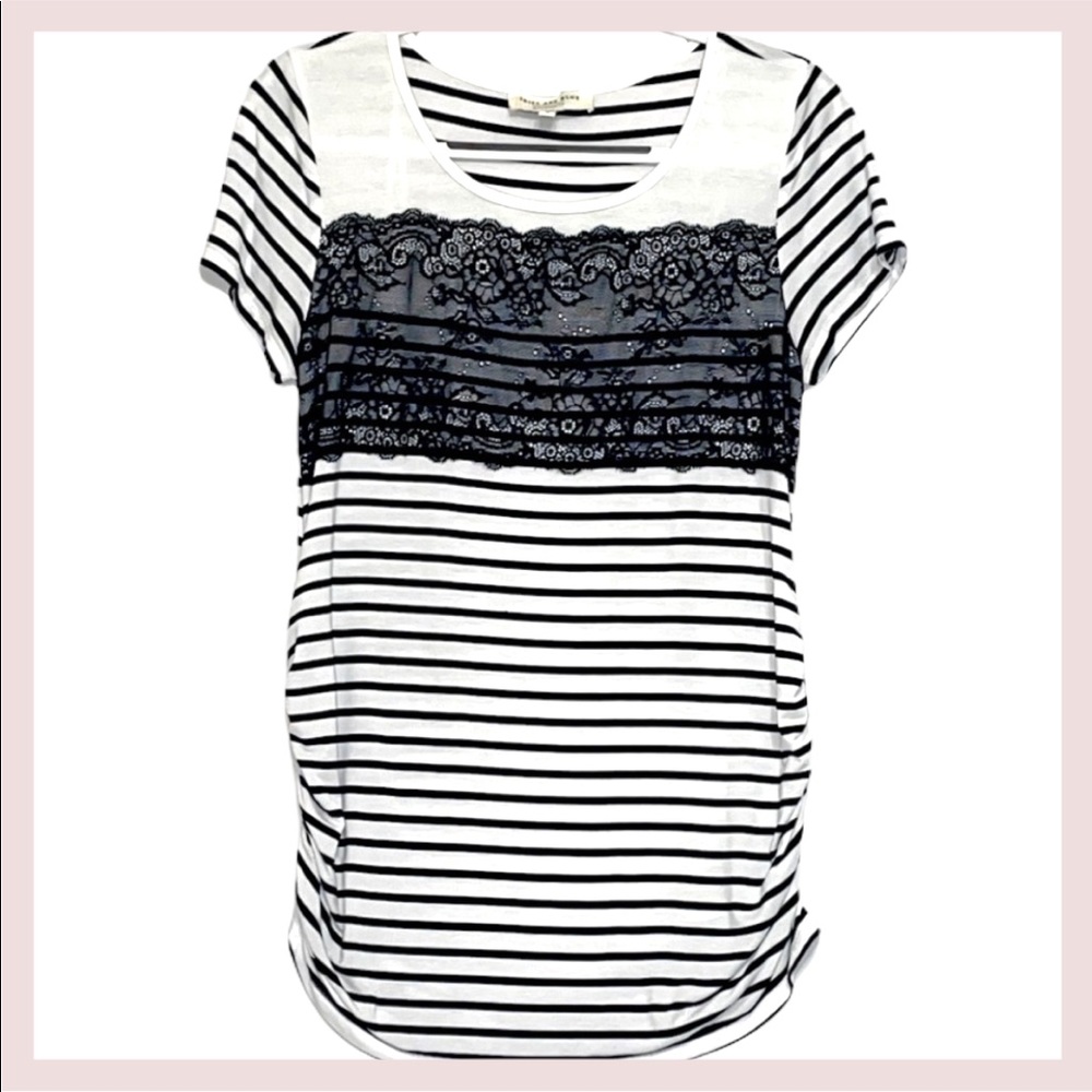 SKIES ARE BLUE black & white maternity top